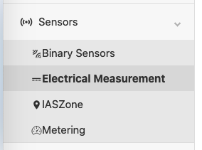 Dev GUI Electrical Measurement Cluster