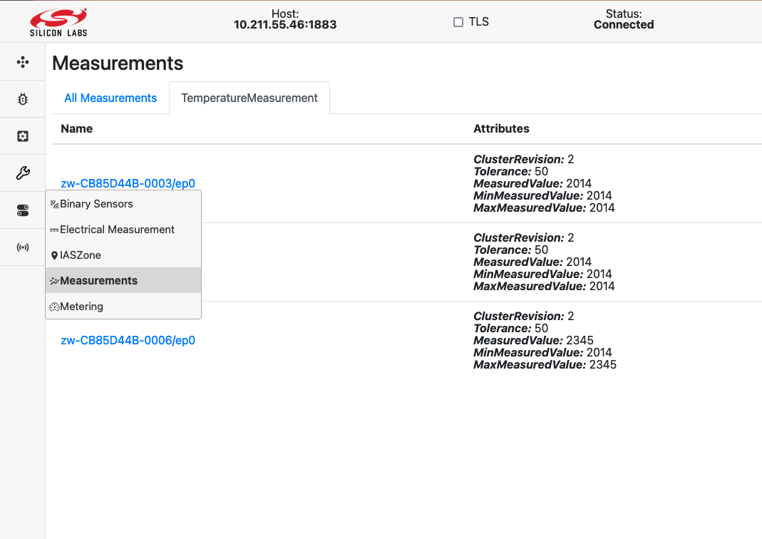 Dev GUI Temperature Measurement